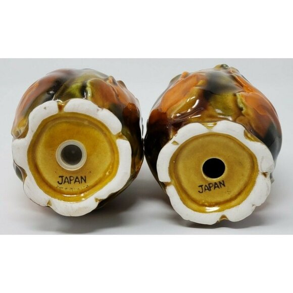 Salt & Pepper Shakers Fall Autumn Leaves Japan Ceramic Vintage 4.5 x 3 in - Picture 5 of 5
